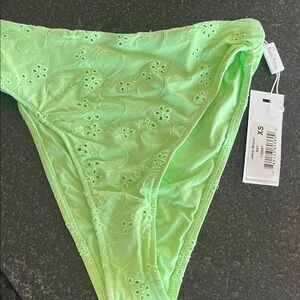 Lime Green Frankie’s Embroidered Bikini Bottom
